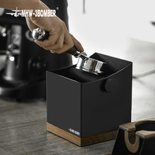 Load image into Gallery viewer, SQUARE KNOCK RESIDUE BOX (BLACK WALNUT WOOD)