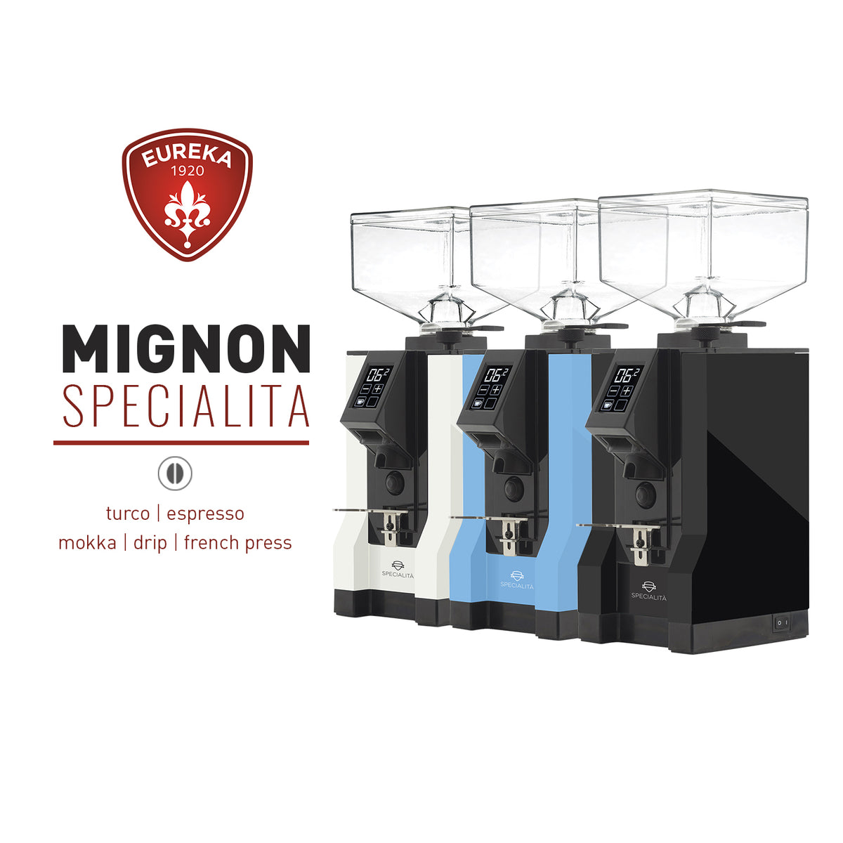 即納・新品　Eureka Mignon Specialita　 ブラック Eureka-Specialita_Black_Chrome