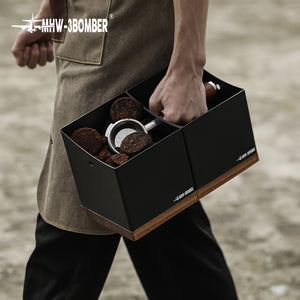 SQUARE KNOCK RESIDUE BOX (BLACK WALNUT WOOD)