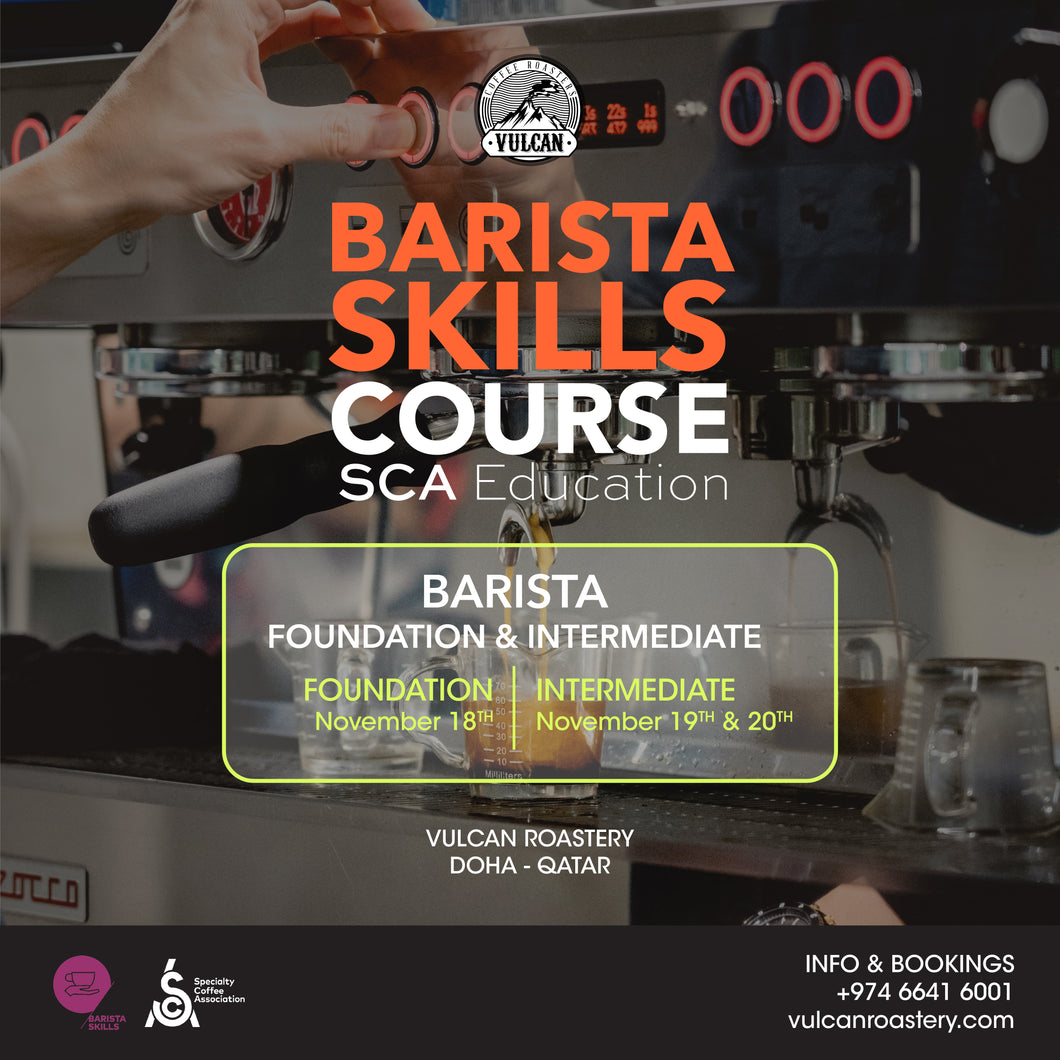 SCA BARISTA SKILLS - FOUNDATION & INTERMEDIATE - November 18,19,20